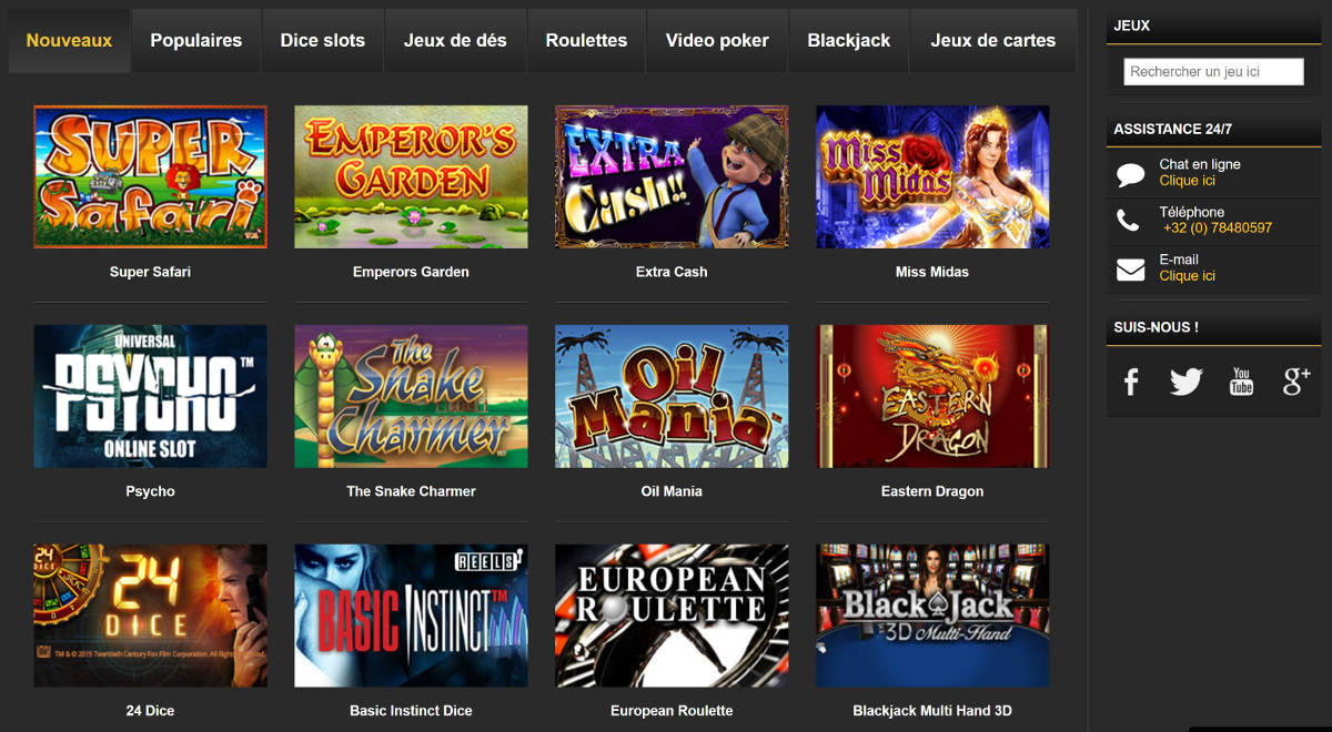 BetFirst Casino - Le broker dispose également d'un casino en ligne